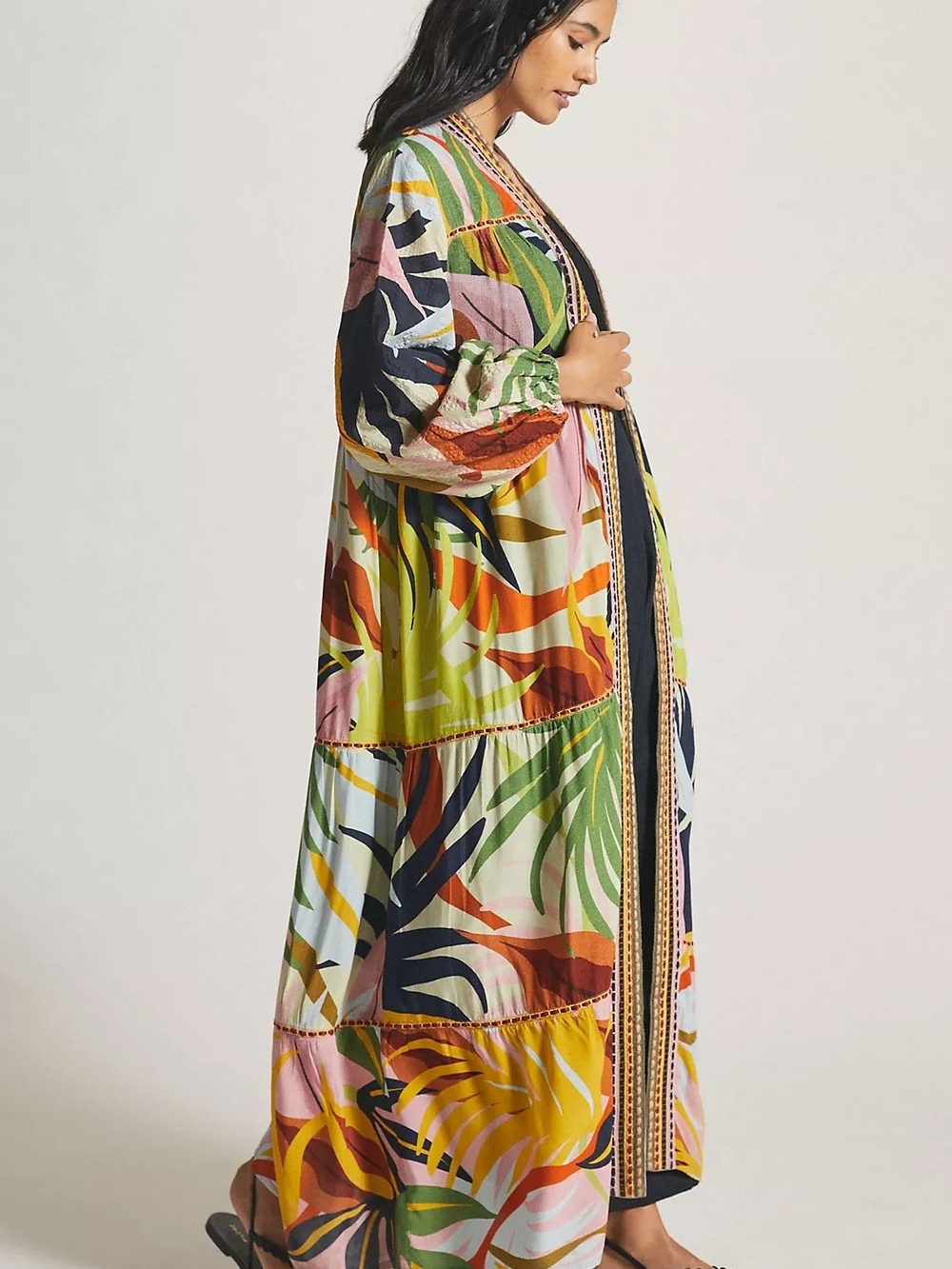 Conditions Apply Tiered Leaf Kimono Duster - Picture 5 of 5